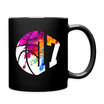 NR. 17 NUMMER 17 BASKETBALL 17. GEBURTSTAG - Tasse einfarbig - Schwarz - Rechts
