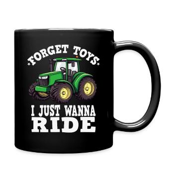 I want to drive a tractor - Full Colour Mug - black - Right