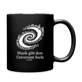 Musik gibt dem Universum Seele Noten Milchstraße - Tasse einfarbig - Schwarz - Rechts
