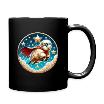 Superhéros mouton Héros laine de mouton - Mug uni - noir - Droite