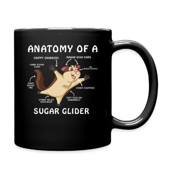 Sugar Glider Anatomie-Shirt - Tasse einfarbig - Schwarz - Rechts
