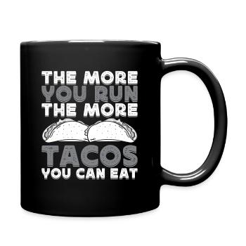 Marathonien Plus Tu Cours Plus Que Tacos Mange T - Mug uni - noir - Droite