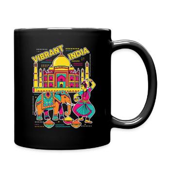 Vibrant India Taj Mahal - Tasse einfarbig - Schwarz - Rechts