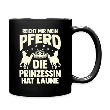 Reiten Pferdeliebhaber Reiterhof Pferde - Tasse einfarbig - Schwarz - Rechts