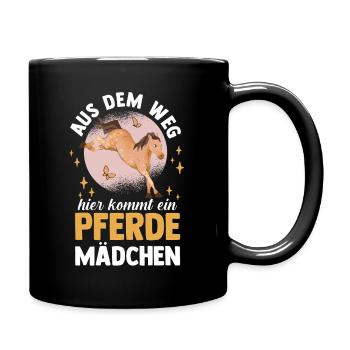 Reiten Pferdeliebhaber Reiterhof Pferde - Tasse einfarbig - Schwarz - Rechts