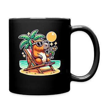 Vacances de Capybara - Mug uni - noir - Droite
