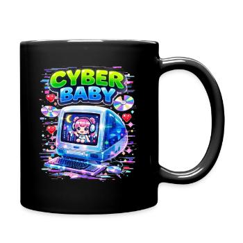 Cyber Baby Pixelart mit Y2K-Ästhetik. - Tasse einfarbig - Schwarz - Rechts