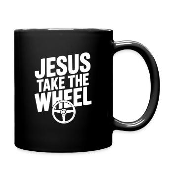 Jésus prend le volant - Mug uni - noir - Droite