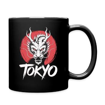 Tokyo Dragon Shirt Japan Samurai Style Streetwear - Full Colour Mug - black - Right