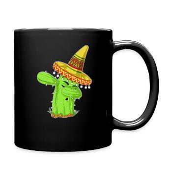 Éponge la chemise mexicaine Cactus - Mug uni - noir - Droite