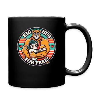 Eine dicke Umarmung gratis – Bärenumarmung - Tasse einfarbig - Schwarz - Rechts