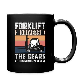 Staplerfahrer Englisch Spruch Stapler - Tasse einfarbig - Schwarz - Rechts