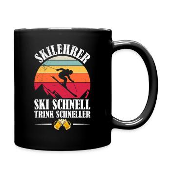 Skiing SKI INSTRUCTOR SKI FAST DRINK FASTER - Full Colour Mug - black - Right