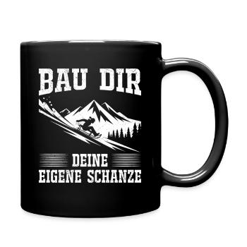 Rodel Piste BAU DIR DEINE EIGENE SCHANZE LUSTIG - Tasse einfarbig - Schwarz - Rechts