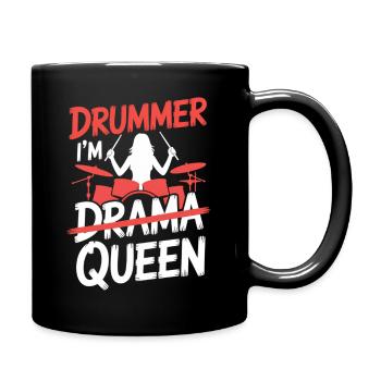 Je suis la Drummer Queen Drum Set Drum Drôle Drummer Girl - Mug uni - noir - Droite