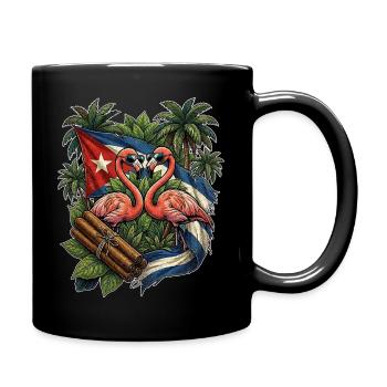 Flamant flamant drapeau cubain - Mug uni - noir - Droite
