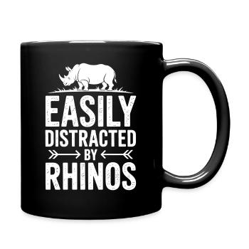 Rhinos Sayings Funny Rhinos Gift - Full Colour Mug - black - Right