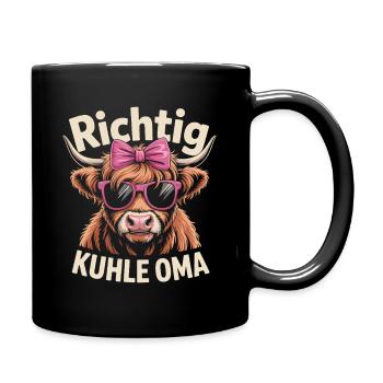Muttertag Richtig Kuhle Oma - Beste Großmutter - Tasse einfarbig - Schwarz - Rechts
