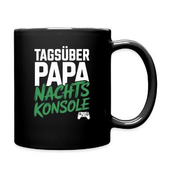  Tagsüber Papa Nachts Konsole Gamer Vater Zocker - Tasse einfarbig - Schwarz - Rechts