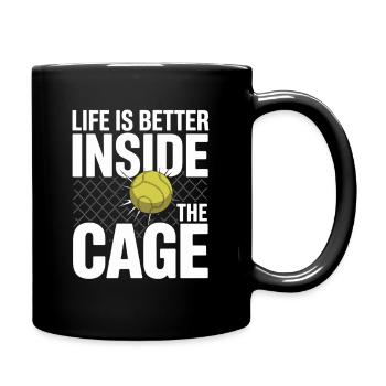 Padel Spieler Life Is Better Inside The Cage Padel - Tasse einfarbig - Schwarz - Rechts