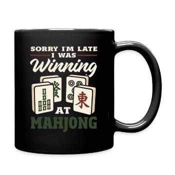 Es Ist Mahjong-zeit - Tasse einfarbig - Schwarz - Rechts