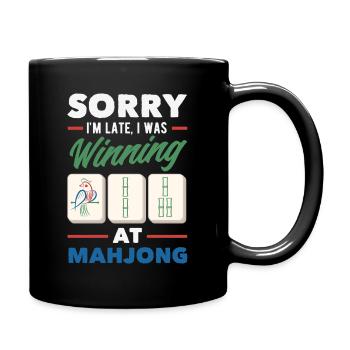 Es Ist Mahjong-zeit - Tasse einfarbig - Schwarz - Rechts