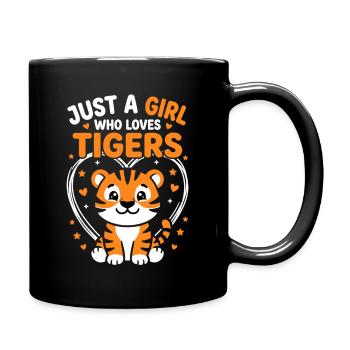 Un joli design de tigre avec des cœurs et des étoiles - Mug uni - noir - Droite