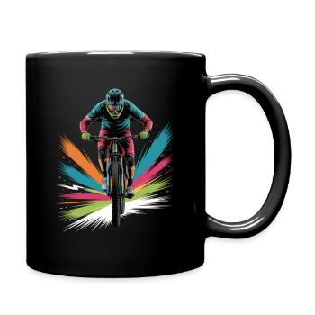 MTB farbiges Mountainbike Design für Jungen - Tasse einfarbig - Schwarz - Rechts
