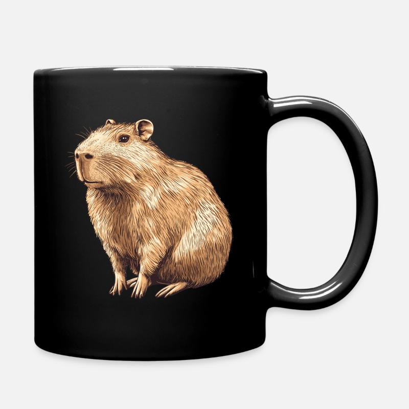 Portrait de capybara en brun chaud - Mug uni - noir