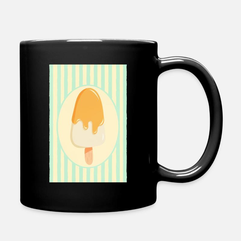 Eis am Stiel Retro Sommer  Design - Tasse einfarbig - Schwarz