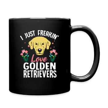 T-shirt graphique Love Golden Retrievers - Mug uni - noir - Droite