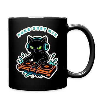 Purrfect Mix Kitty DJ - Full Colour Mug - black - Right