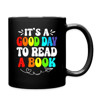 Rainbow Reading Day Quote Tee - Full Colour Mug - black - Right