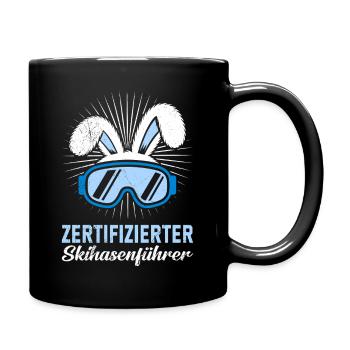 Skifahren ZERTIFIZIERTER SKIHASENFÄRER LUSTIG - Tasse einfarbig - Schwarz - Rechts