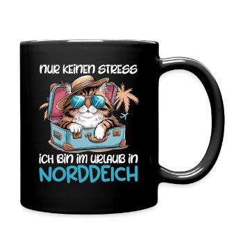 Nordsee NUR KEIN STRESS BIN IM URLAUB AN DER - Tasse einfarbig - Schwarz - Rechts