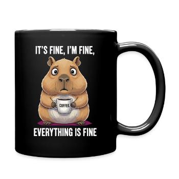 Its Fine Im Fine Coffee Capybara Humor - Full Colour Mug - black - Right