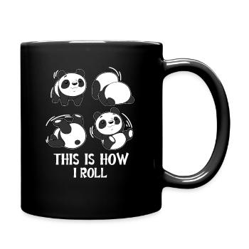 Panda Roll Somersault Roller Gymnastics - Full Colour Mug - black - Right