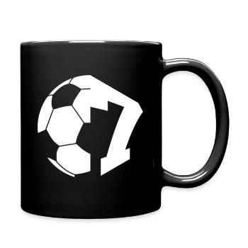 NR. 7 FUßBALLER NUMMER 7 FUßBALL 7. GEBURTSTAG - Tasse einfarbig - Schwarz - Rechts