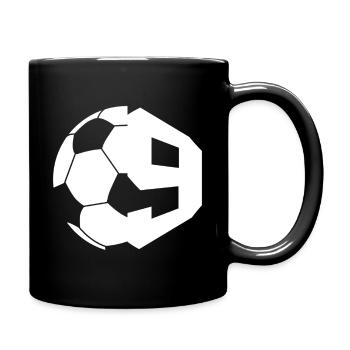 NR. 9 FUßBALLER NUMMER 9 FUßBALL 9. GEBURTSTAG - Tasse einfarbig - Schwarz - Rechts