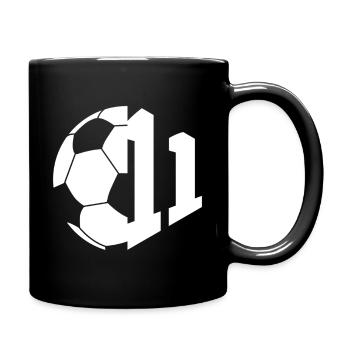 NO. 11 FOOTBALLER NUMBER 11 FOOTBALL 11TH BIRTHDAY - Full Colour Mug - black - Right