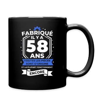 Fabriqué il y a 58 ans - Mug uni - noir - Droite