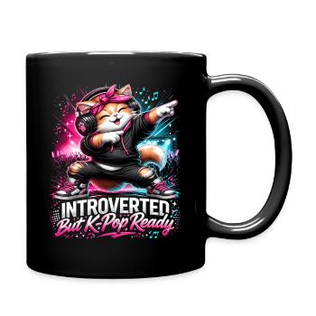 Introverted But K Pop Ready - Full Colour Mug - black - Right