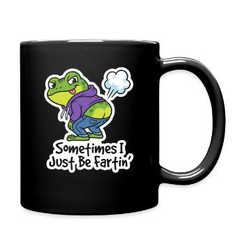 Giggle Frog Hoodie Saying - Full Colour Mug - black - Right