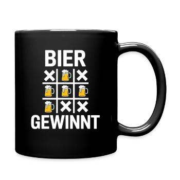 Bier Gewinn TicTacToe - Tasse einfarbig - Schwarz - Rechts