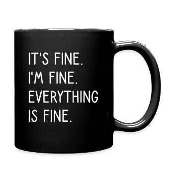 Tout va bien citation typographie - Mug uni - noir - Droite