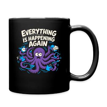 Funny Octopus Overstimulated - Full Colour Mug - black - Right