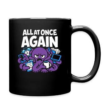 Funny Octopus Overstimulated - Full Colour Mug - black - Right