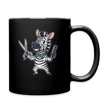 Dessin animé du coiffeur zèbre - Mug uni - noir - Droite