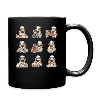 Lustiger Mops Baecker Backen Konditor - Tasse einfarbig - Schwarz - Rechts