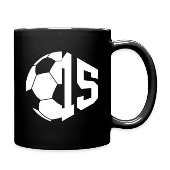 NR. 15 FUßBALLER NUMMER 15 FUßBALL 15. GEBURTSTAG - Tasse einfarbig - Schwarz - Rechts